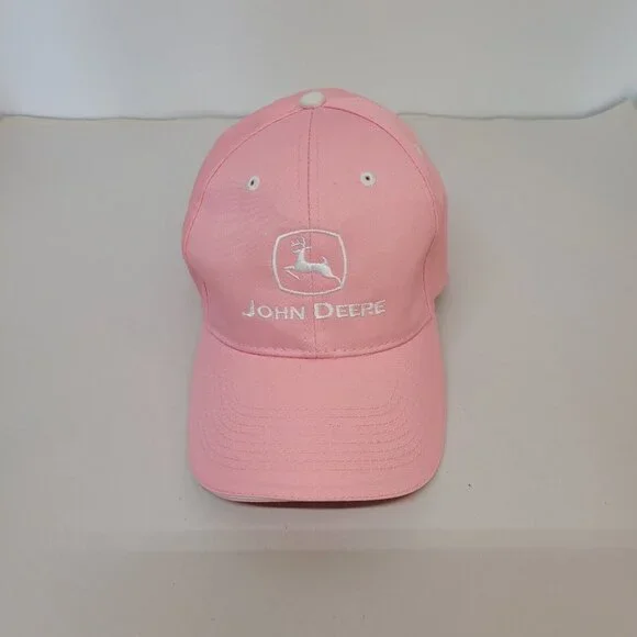 John Deere Womens Pink Baseball Cap Hat Adjustable Stag Logo - Picture 2 of 8